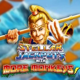 Stellar Jackpots with More Monkeys online game logo by Lightning Box Game on wazambalive.gr